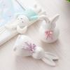 Ceramic Bow Rabbit Figurine Easter Mini Bunny Statue Spring Easter Home Office Holiday Party Decoration Ornament