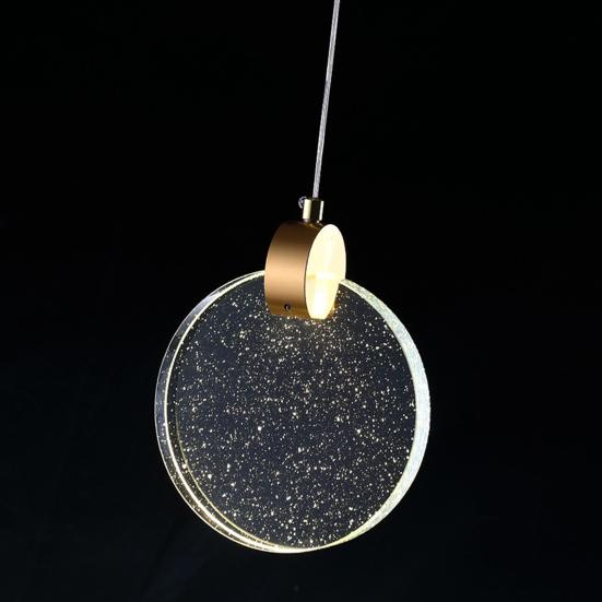 Modern LED Pendant Light Circular Pendant Lamp 3 Color Temperatures Easy To Install Decorative Chandelier Long Hanging Light