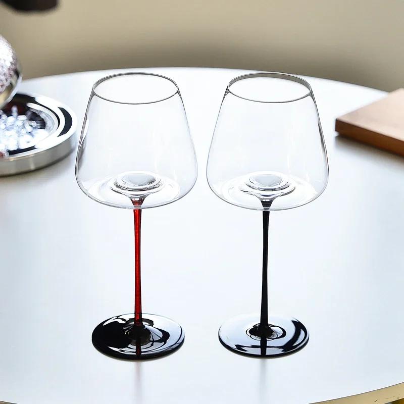 550ml Black Red Wine Glasses Home Nordic Creative Light Luxury Red Wine Champagne Glass Crystal Glass Cup Kitchen Bar Drinkware