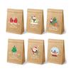 24Pcs/Set Christmas Gift Bag Santa Claus Snowman Deer Pattern Paper Treat Boxes Candy Packaging Festive Goodie Bags Decoration