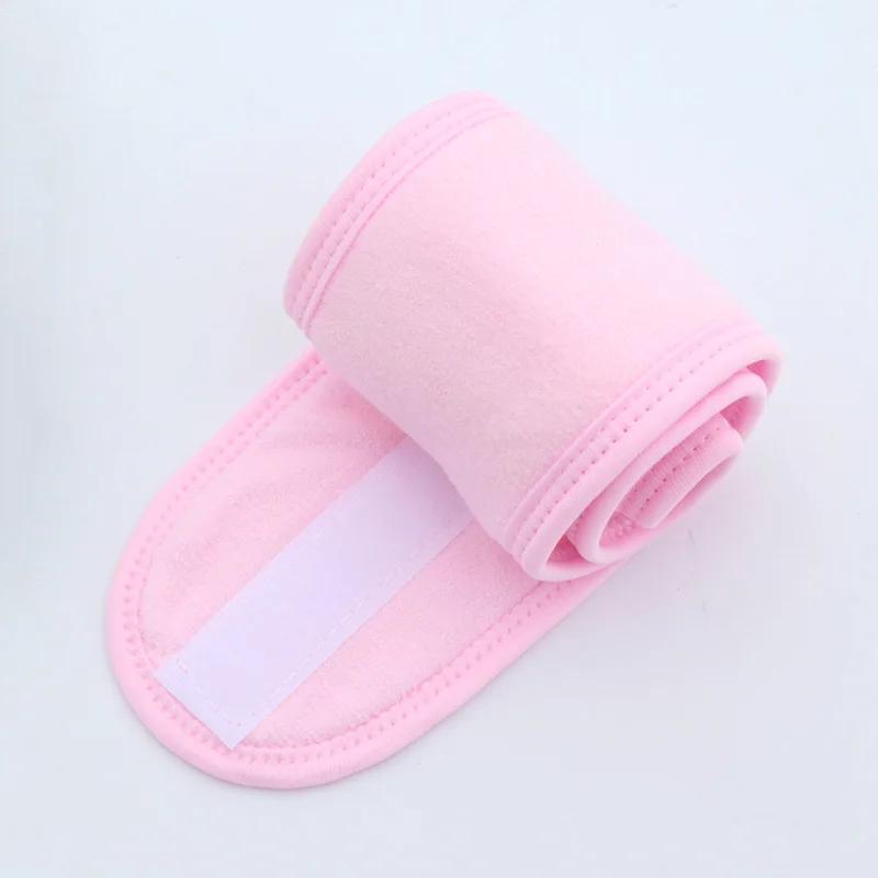 

Women Spa Wide Hairband Adjustable Head Band Yoga Bath Shower Makeup Wash Face Cosmetic Headband Soft Toweling Hair Accessories розовый