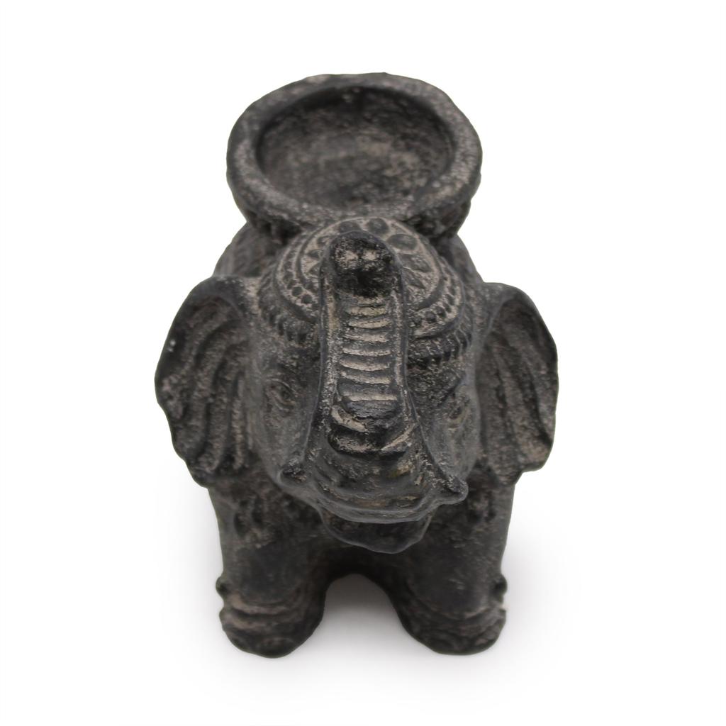 Incense and Candle Holder Elephant Black Antique