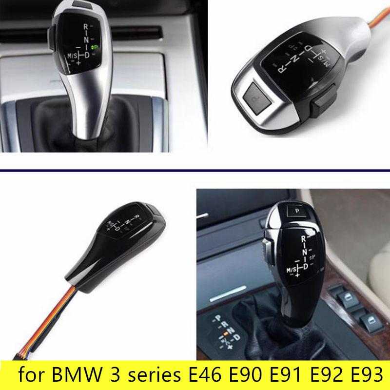 Модифицированная Светодиодная Ручка Переключения Передач для BMW 3 серии E90 E91 E92 E93 M3 2004-2013  3 серии E46 E90 E91 E92 Silver
