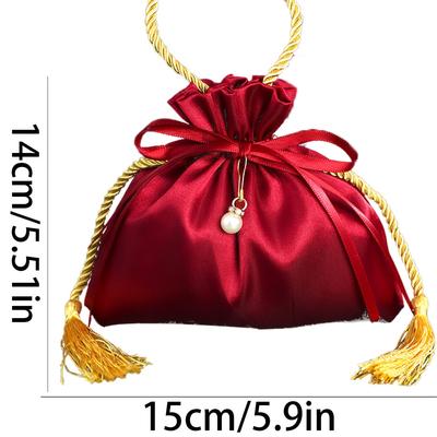Christmas Gift Bags with TasselDrawstring.Tote Bags for Holiday Decorations,Party Favors,Candy Packaging,Christmas Decorations