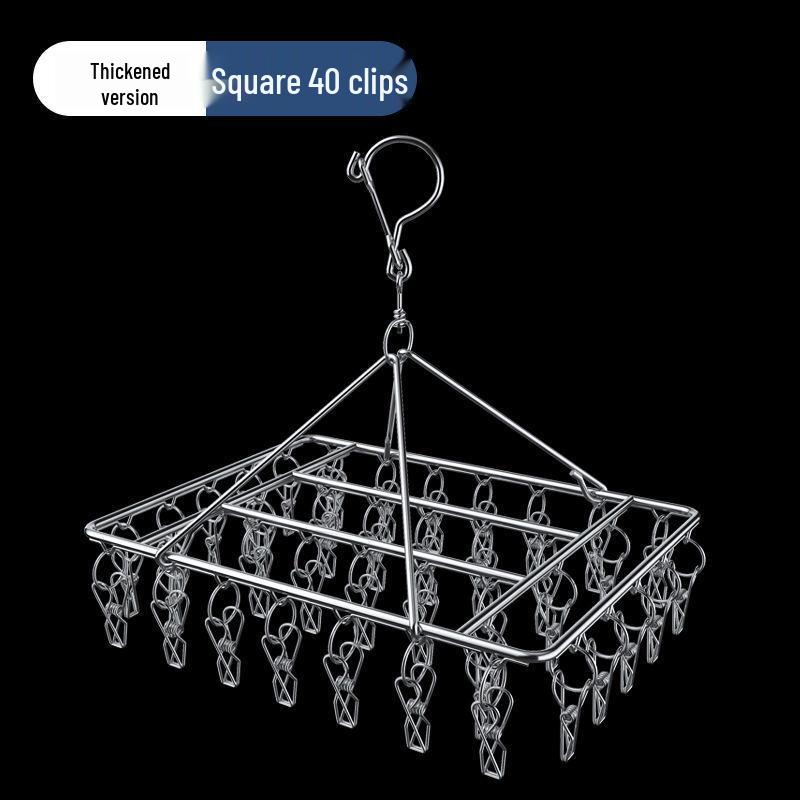 

Кругла вішалка з нержавіючої сталі з прищіпками для сушіння шкарпеток та спідньої білизни - Дитячий гачок, Багатофункціональне побутове використання