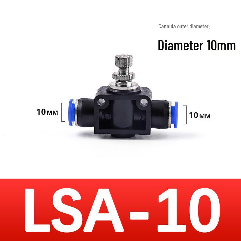 Zawór dławiący do węża pneumatycznego LSA4 PA6, regulacja prędkości, regulowany przepływ, jednokierunkowy zawór odcinający
