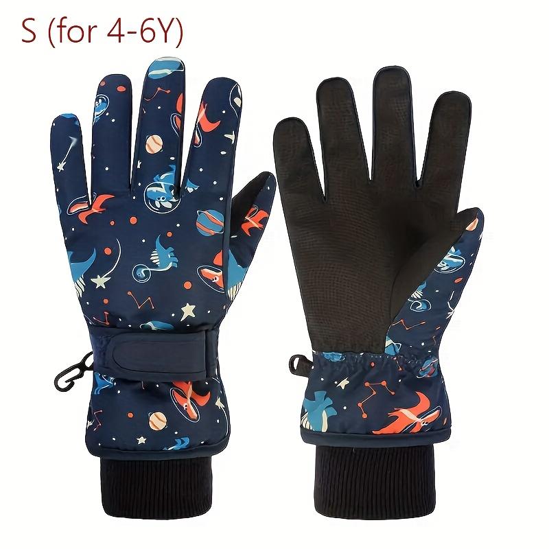 [Warm Ski Gloves] Warm Winter Ski Gloves, 1 Pair | Boys and Girls Snow Play Gloves, Suitable for Children 4-13 Years Old