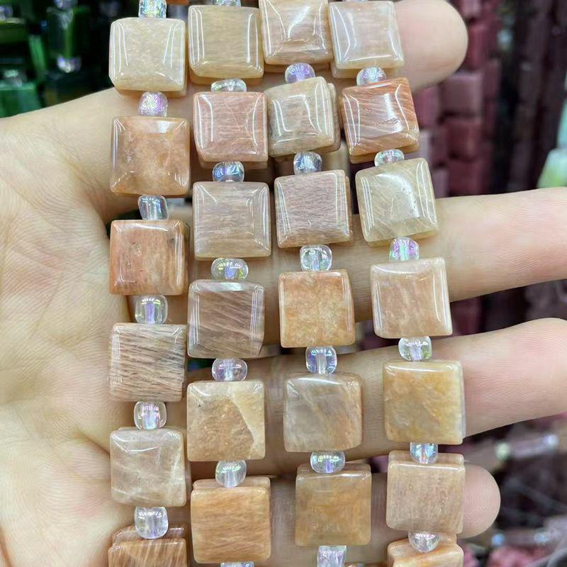 Naturstein Achat Kristall gerillte quadratische Schmuck-DIY-Accessoires, 10x10 unregelmäßige Stücke