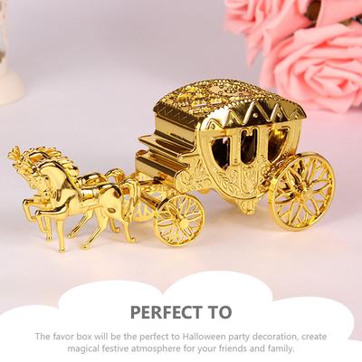 Exquisite Candy Packaging Boxes Golden Cart Shape Wedding Candy Boxes