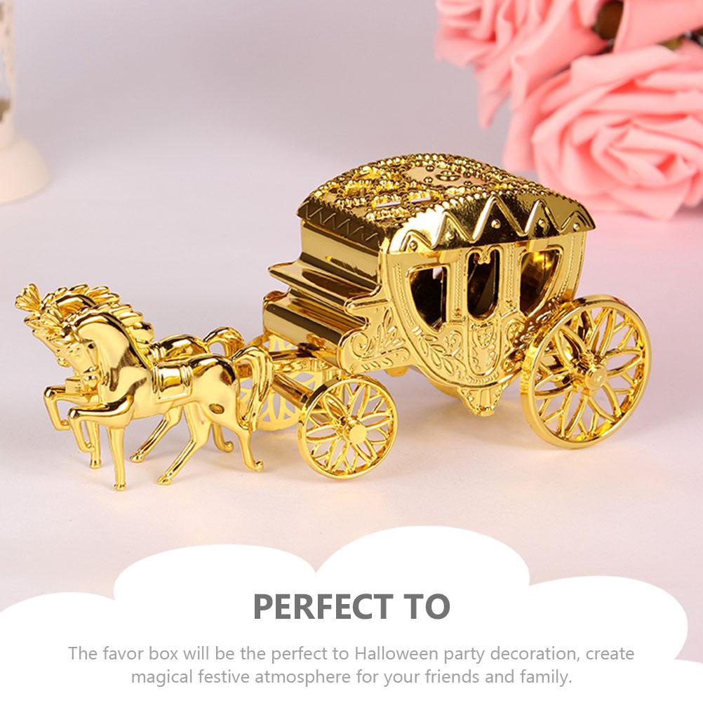 Exquisite Candy Packaging Boxes Golden Cart Shape Wedding Candy Boxes