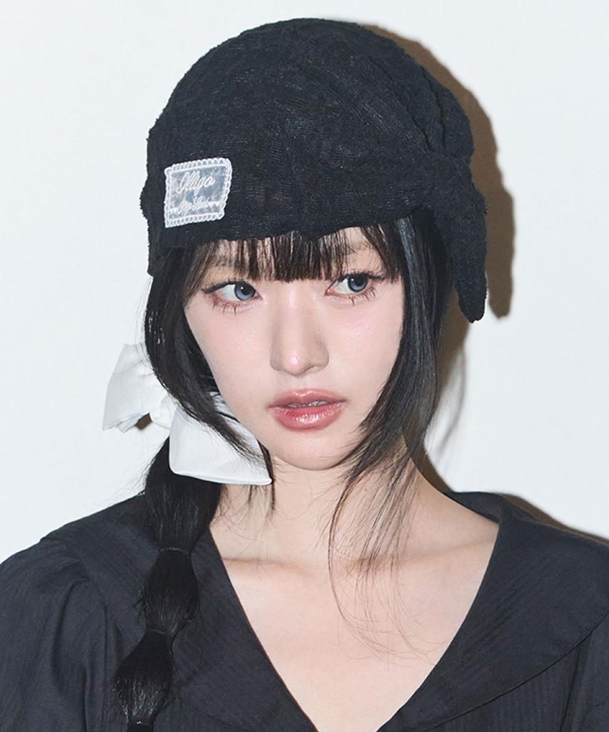 ILLIGO Bow Lace Beanie Black