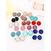 Hicarer 32 Pairs Round Druzy Stud Earrings Bohemian Round Stud Stainless Steel Pierced Earrings Jewelry for Women Graduation Gift