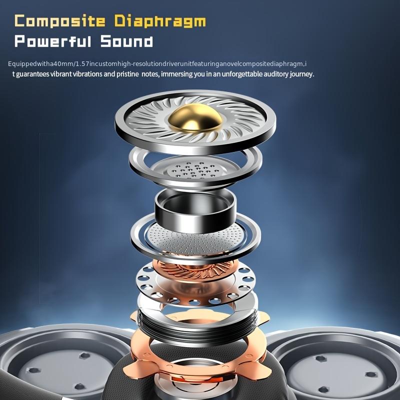 Wireless over-ear headphones, portable wireless music headphones with built-in microphone for calls, stretchable and rotatable, can be connected to