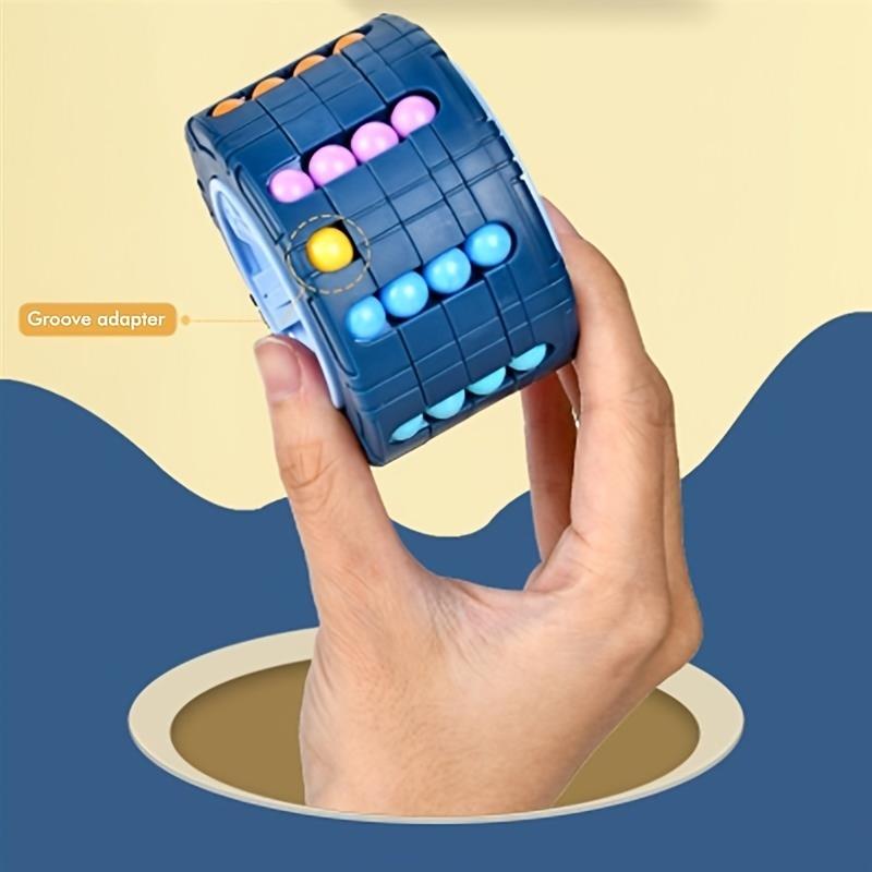 3D Cylinder Cube Toys, Magic Bean Gyro Spinning Slider Puzzle Games, Children's Educational Toys, Puzzle Games (Red, Blue, Black)