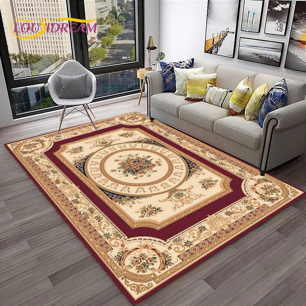Turkey Bohemian Persian Flower Carpet Rug for Home Living Room Bedroom Sofa Doormat Kitchen Decor,Area Rug Non-slip Floor Mat