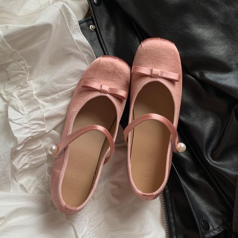 2025 early spring new fairy style with skirt retro Mary Jane shoes women silver inner height increase word belt single shoes women