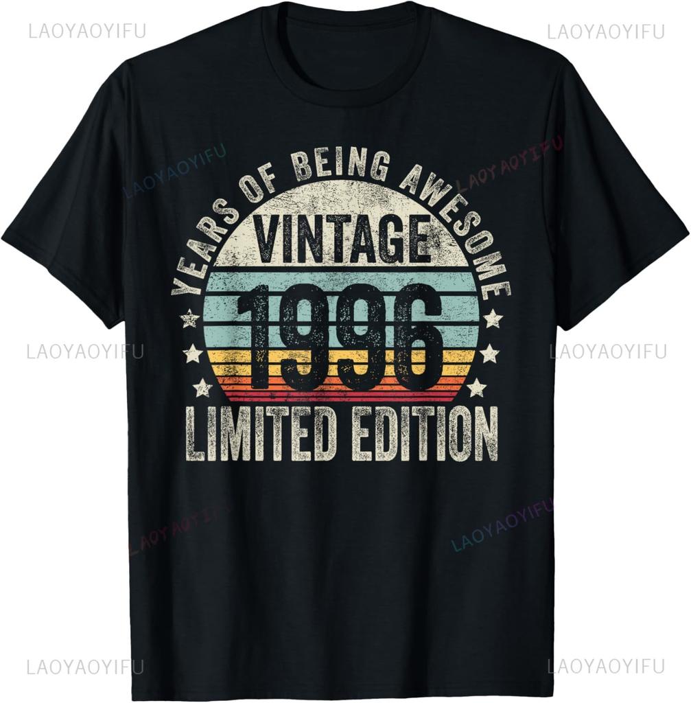 29 Year Old Gifts Vintage 1996 Limited Edition 29th Birthday TShirt Streetwear Clothing Customizable Summer Tops