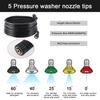 Pressure Washer Gun Max 40MPa(5800PSI) with 66cm26inch Black M22 Hose Kits 14inch Quick Connect