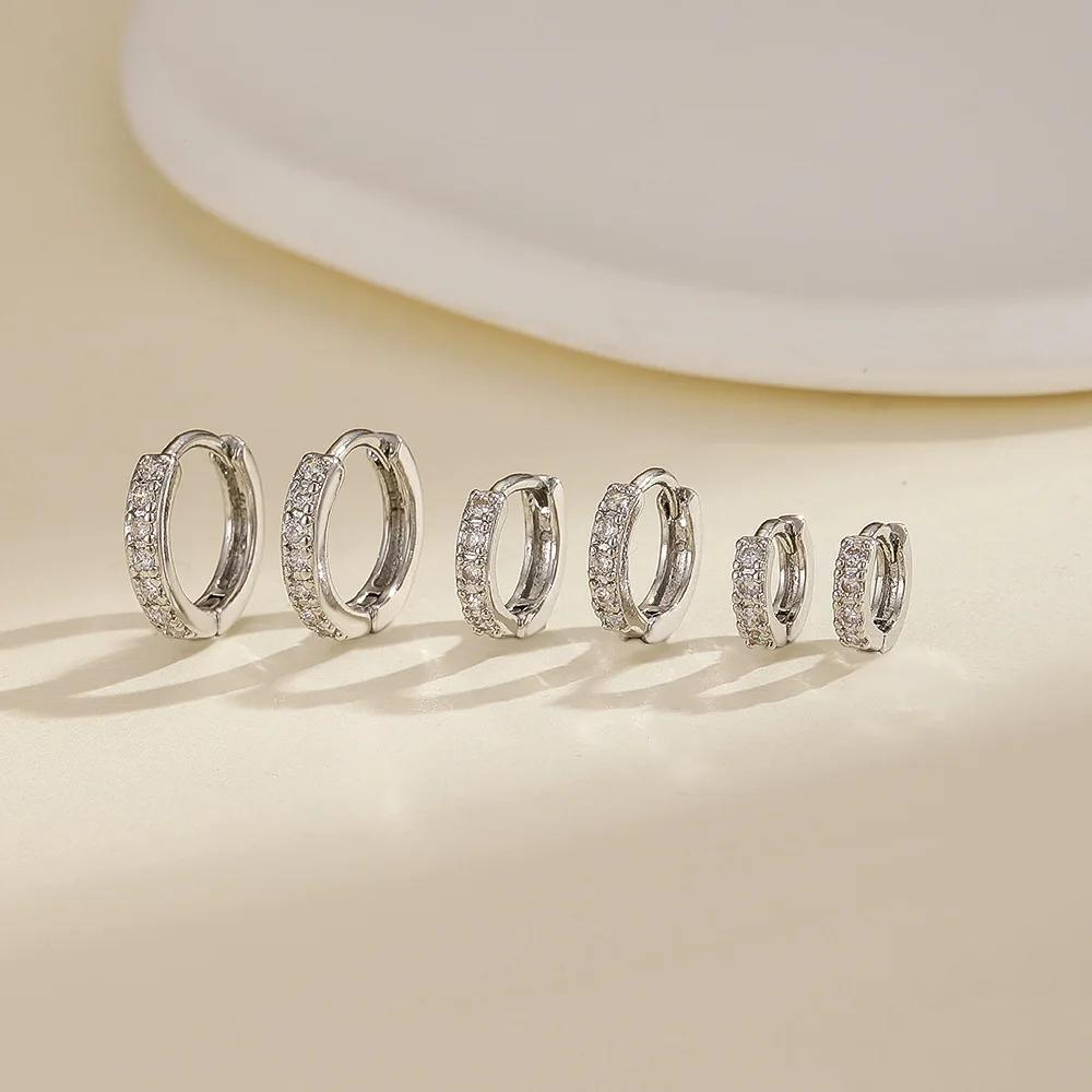 

1 пара минималистичных серег-колец с камнями CZ для женщин, маленькие серьги-пирсинги золотого цвета, модные повседневные украшения для вечеринок для девушек 12MM