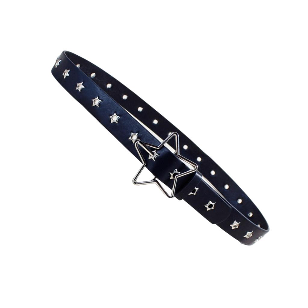Grommet Waist Belt Punk Star Charm Skinny Chain for Cowboy Grunge Buckle Modern Waistband Waist Chain Studded Belt