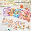 3 listy Průhledná Kawaii Anime Kapybara Samolepka Kreslená Vodotěsná Kapybara DIY Dekorace Příručky Dětské Samolepky Dárky