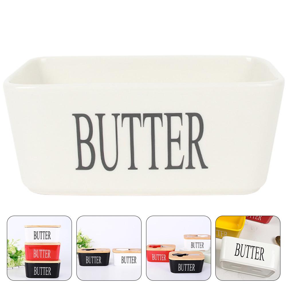 Butter Keeper Dish Rectangle Ceramic Material Safe Elegant Multi Purpose Kitchen Use Hand Butter Churner