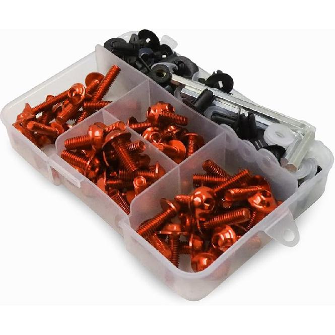 Worldmotop Fairing Bolt Kit Screws Fasteners Universal Compatible With Yamaha Honda Kawasaki Suzuki BMW,Fairing Bolt Kits Metric Bolts And Nuts