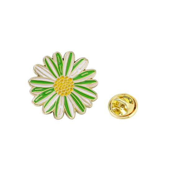 

Decorative Brooch Enamel Flower Design Zinc Alloy Brooch Pin Clothing Bags Suit Lapel Badge Versatile Accessory зелений