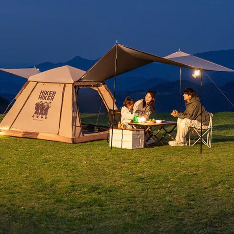 HIKER Automatic Quick-Open Titanium Blackout Camping Tent