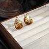 Pendant Vintage Women's Earrings Light Luxury Amber Ear Stud Amber Color Earrings  Party