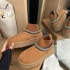 Fashion Women Snow Boots Warm 2025 Winter Knitted Comfortable Non Slip Plush Ankle Boots Platform Round Fashion Short Boots Botas Mujer