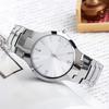 Casual Couple Round Dial Calendar Alloy Linked Strap Analog Quartz Wrist Watch