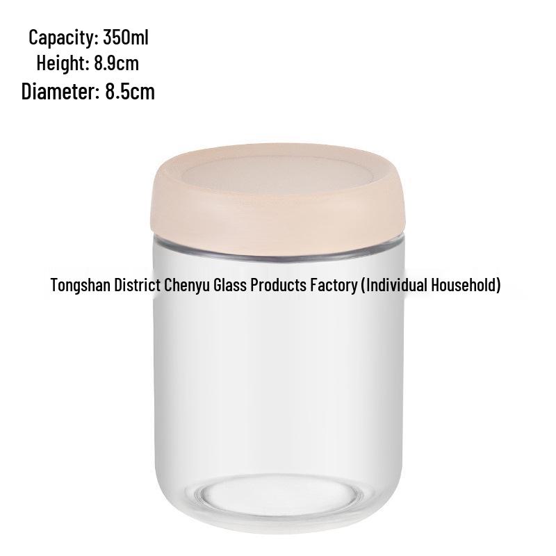 Transparent Glass Storage Jar for Tea, Grains, Snacks, and Nuts.