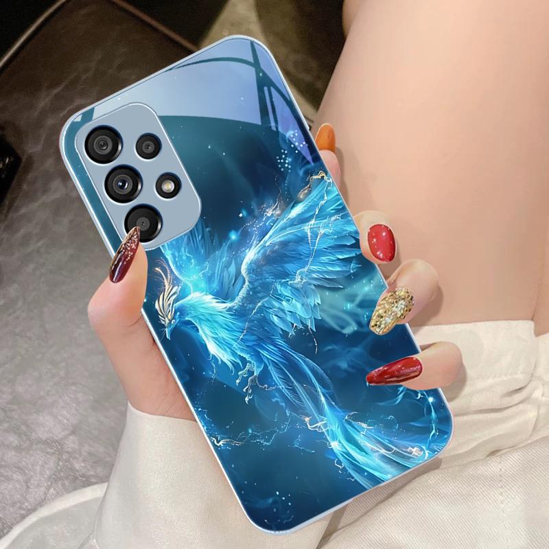 Golden Phoenix Unfolding For Samsung Galaxy S10 4G S20 11E 30 S21 22 S24 Fe Pro S23 S25 Ultra 5G S9 Tempered Glass Phone Case