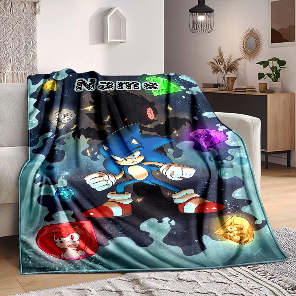Custom 1pc Sonic Adventure Space Blanket, Soft And Comfortable Blanket, Casual Warm, Camping Travel Blanket, Birthday Gift Q912192