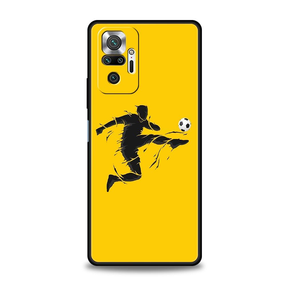 Phone Case For Xiaomi Redmi Note 13 12 5G 9S 9 8 10 11 Pro 9T 13C 12C 10C 9C 9A 7 Pro Soft Cover Football Passion Soccer Ball