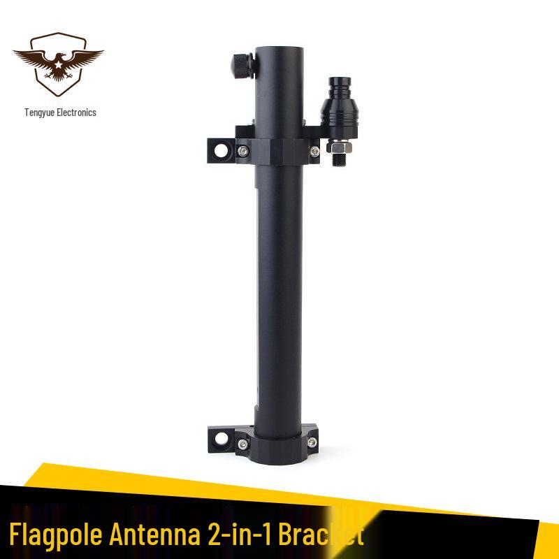 Wrangler JK/JL Flagpole Antenna Bracket: Tailgate Hinge Rack for Two-in-One Modification