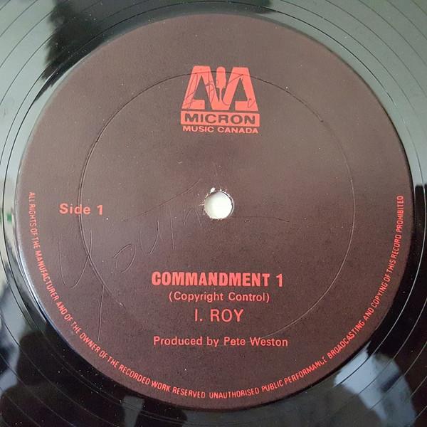 

12inch Record I. ROY DILL COLLIE Commandment 1 Put It On MICCAN0010 MICRON MUSIC C Canada Reggae Ska Dub Used