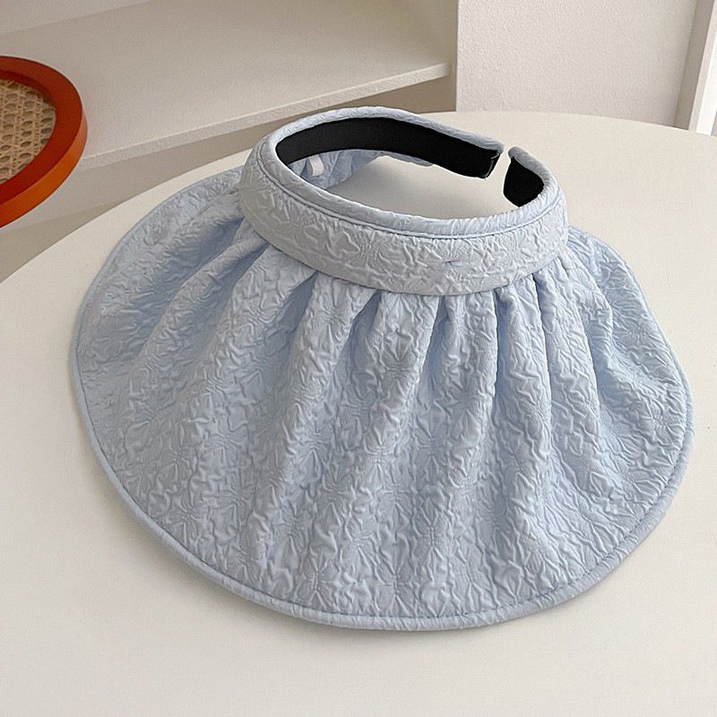 

Шляпа Женская Весенне-летняя Сирсакер Защита от солнца Шляпа с большими полями Защита от УФ-лучей Дорожная Воздухопроницаемая Летняя шляпа Заколка Солнечная шляпа Buersucker-light blue All yards