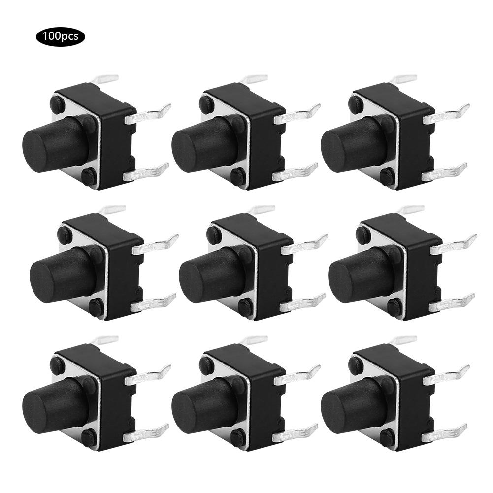 100pcs Momentary Tactile Push Button Switch Mini Micro Tact Switch Accessory 6 x 6 x 7mm