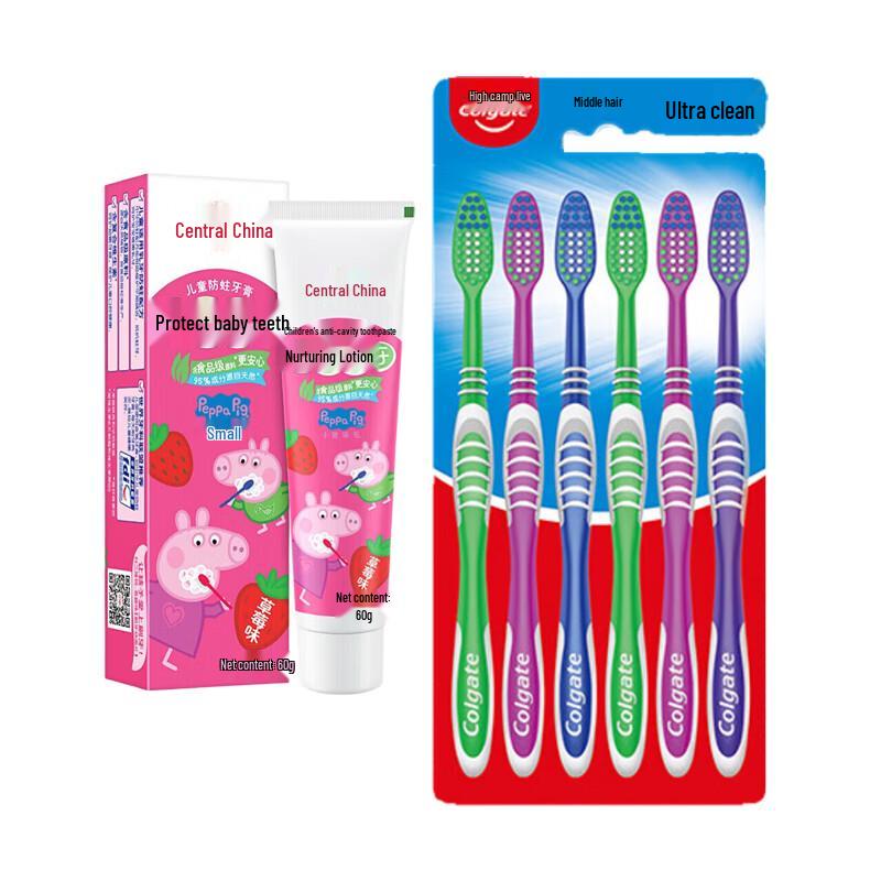

Colgate Super Clean Toothbrush 6-Pack with Kids Strawberry Toothpaste
