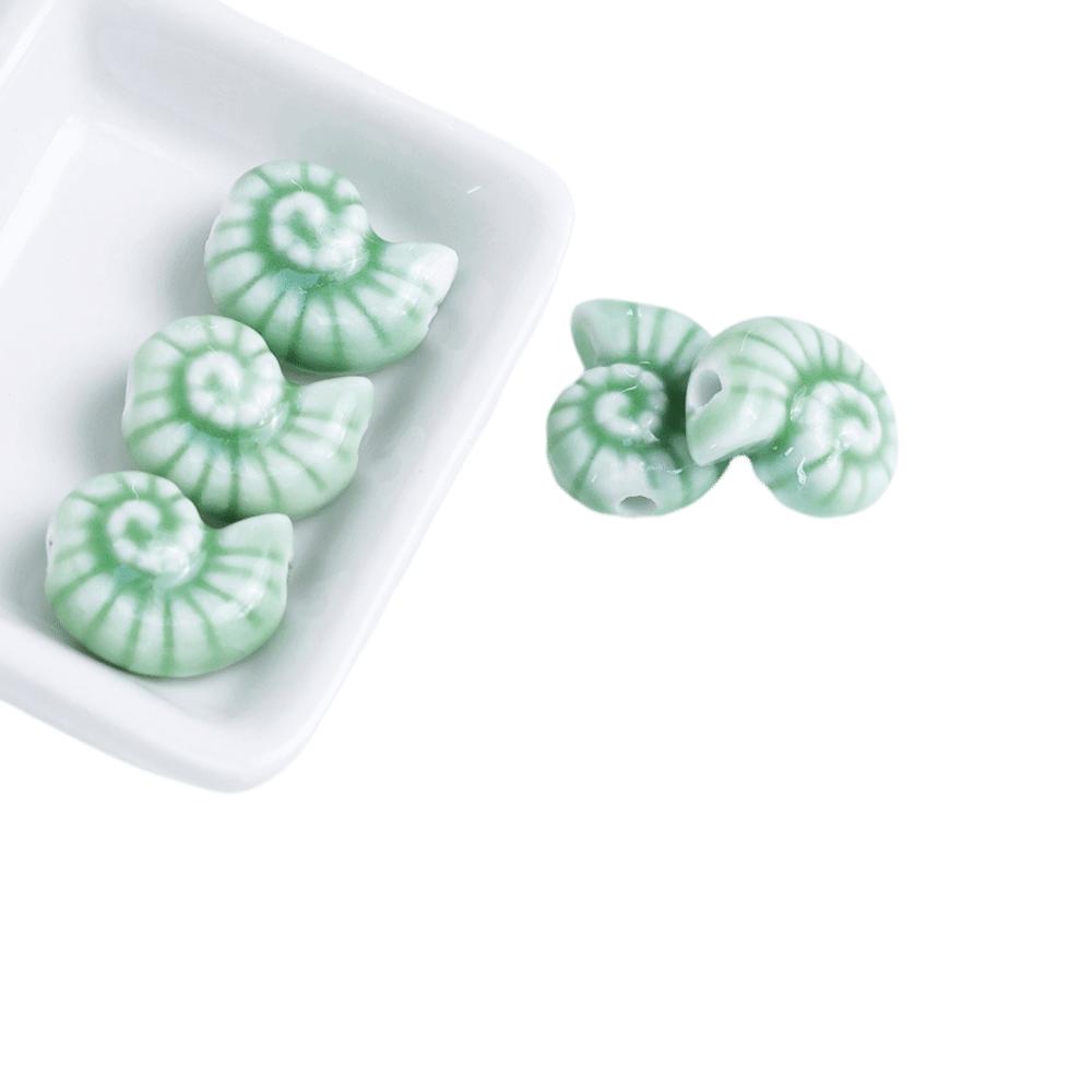 Glazed Snail Ceramic Beads Retro DIY Jewelry Making Pendant Conch Spacer Porcelain Beads Craft