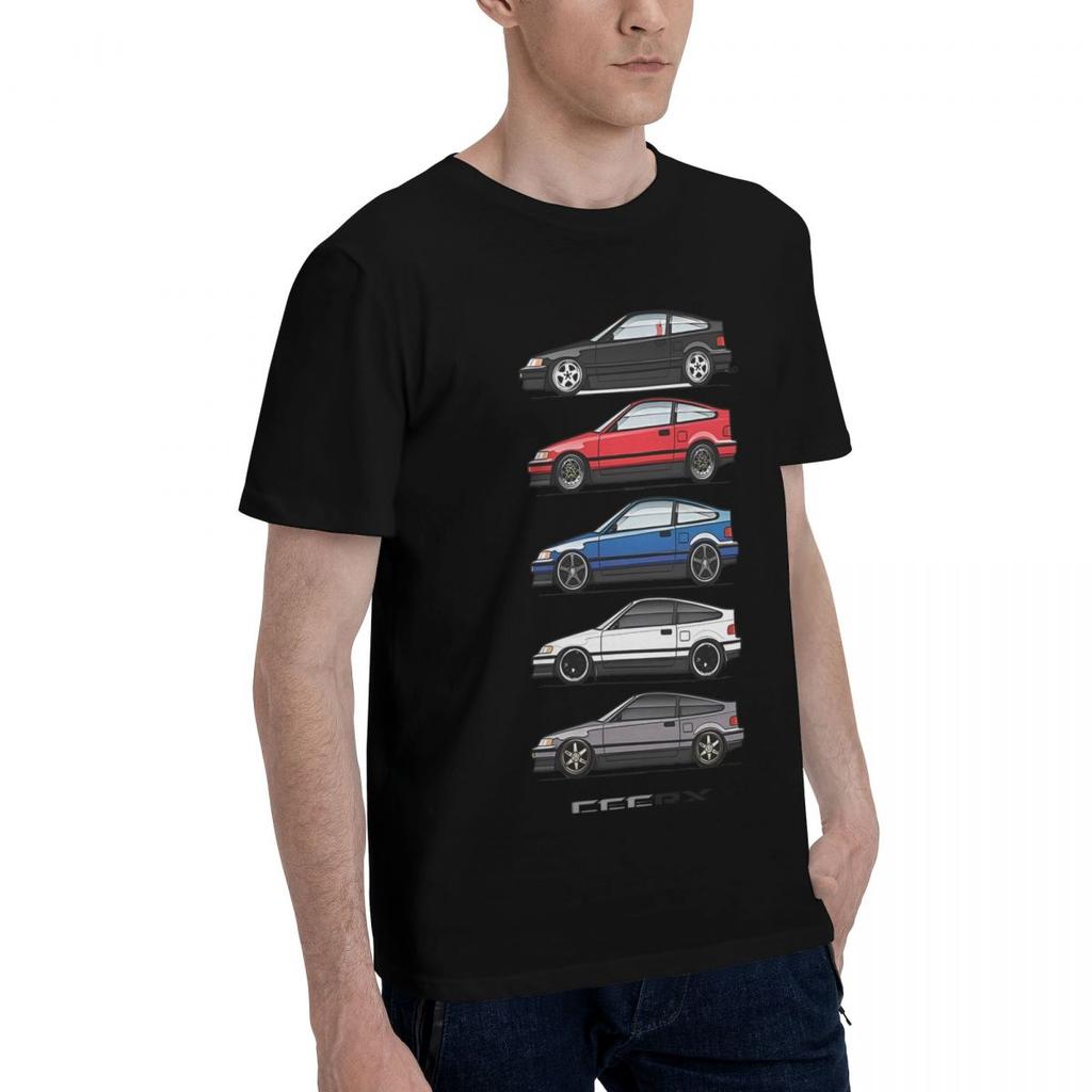 Fünf Generationen CRX Auto 100% Baumwolle Lässig Atmungsaktiv Bequem Anime Kurzarm T-Shirt Lustige Geschenke