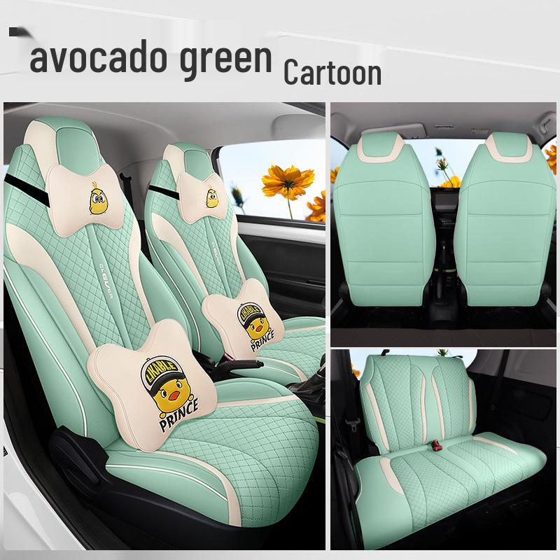 YH Cowin Car Seat Cushion Cover: Fashionable, Full Leather, All-Season, Sporty Design.