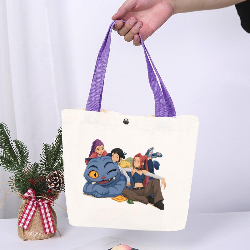 K-Pop Anime Cartoon Printed Student Fashion Casual Canvas Bag Going Out High Value Portable Shoulder Bag