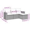 4-teiliges Gartensofa-Set mit Kissen Poly-Rattan Grau
