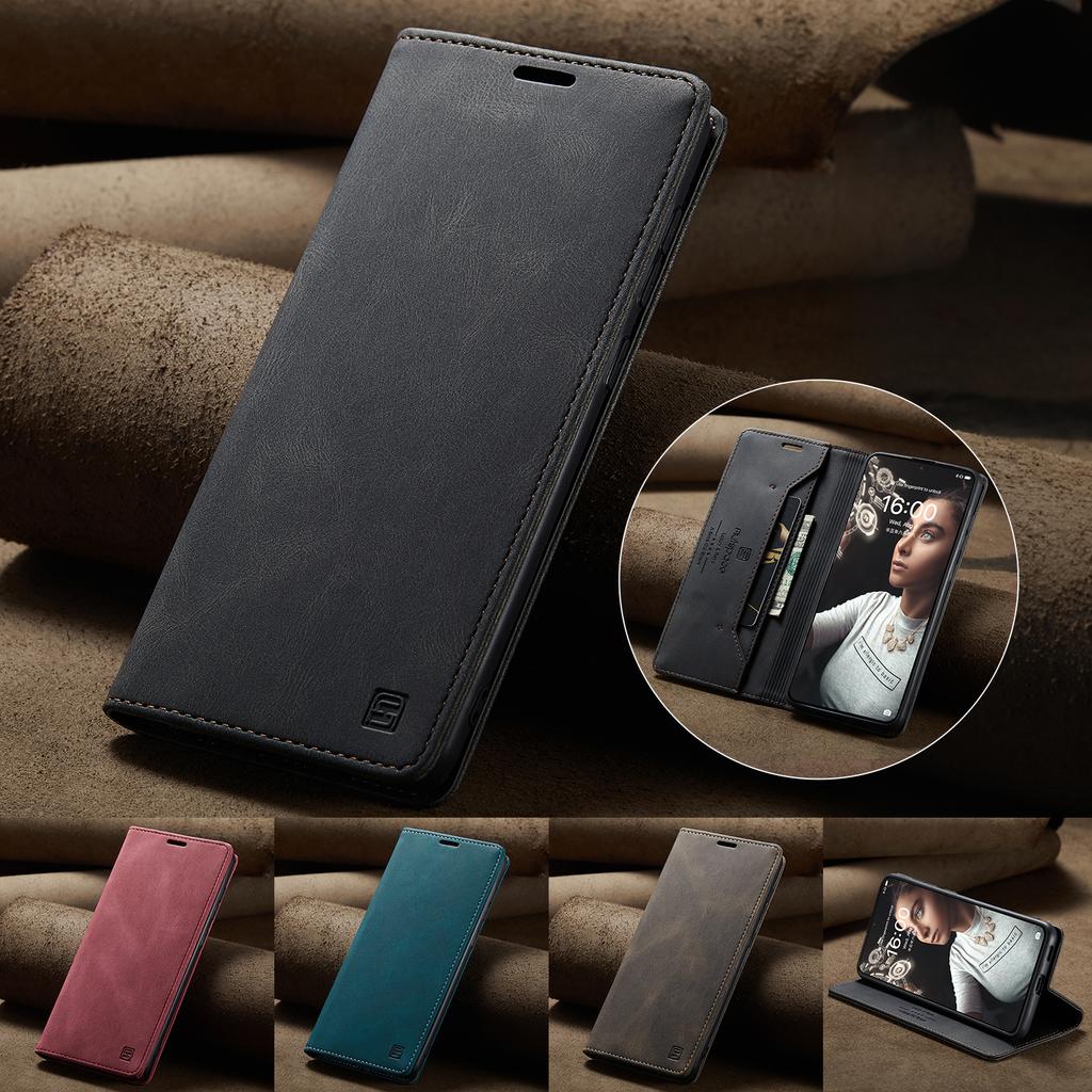 For Huawei P50E/Huawei P50 4G Wallet Case AUTSPACE A01 Leather Stand Cover with RFID Blocking Card Holder