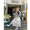 Large Version, Sufficient Size, Suspender Dress for Women's Spring New Foreign Style Seaside Vacation Style Cake Skirt, Long Beach