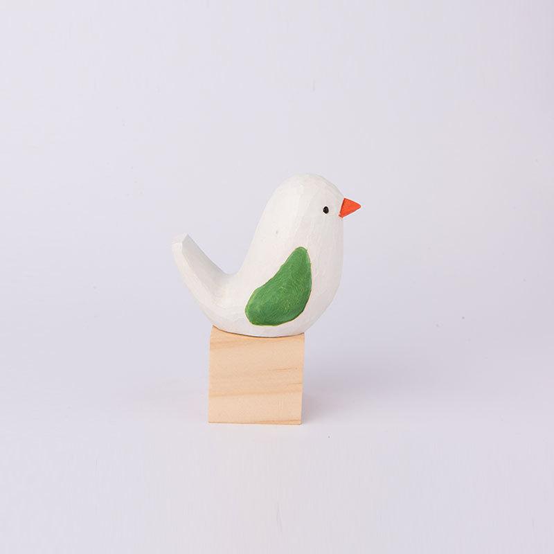 Wooden Parrot Figurine Animal Decor Gift For Office And Kids