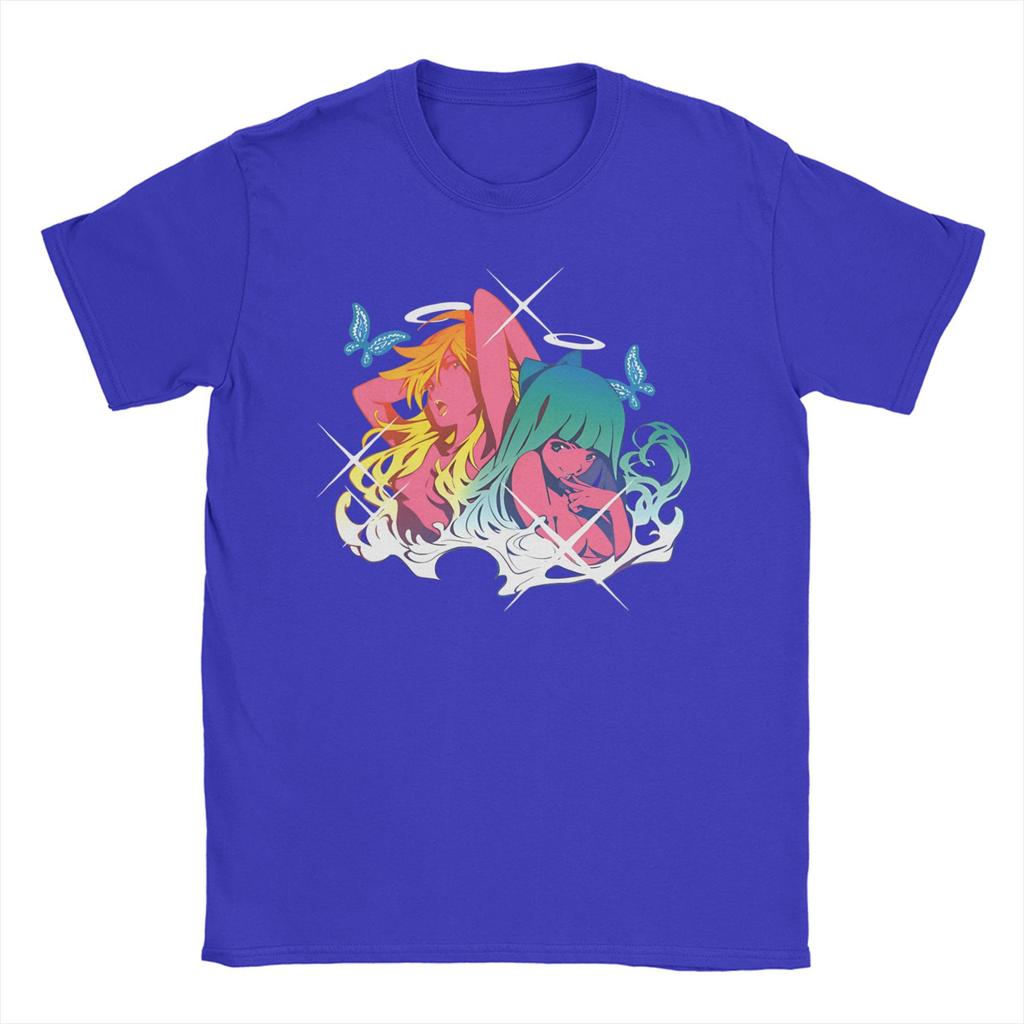 Panty Stocking with Garterbelt TShirts Men Women Anime Funny Pure Cotton Tees Round Neck Short Sleeve T Shirt Plus Size Tops
